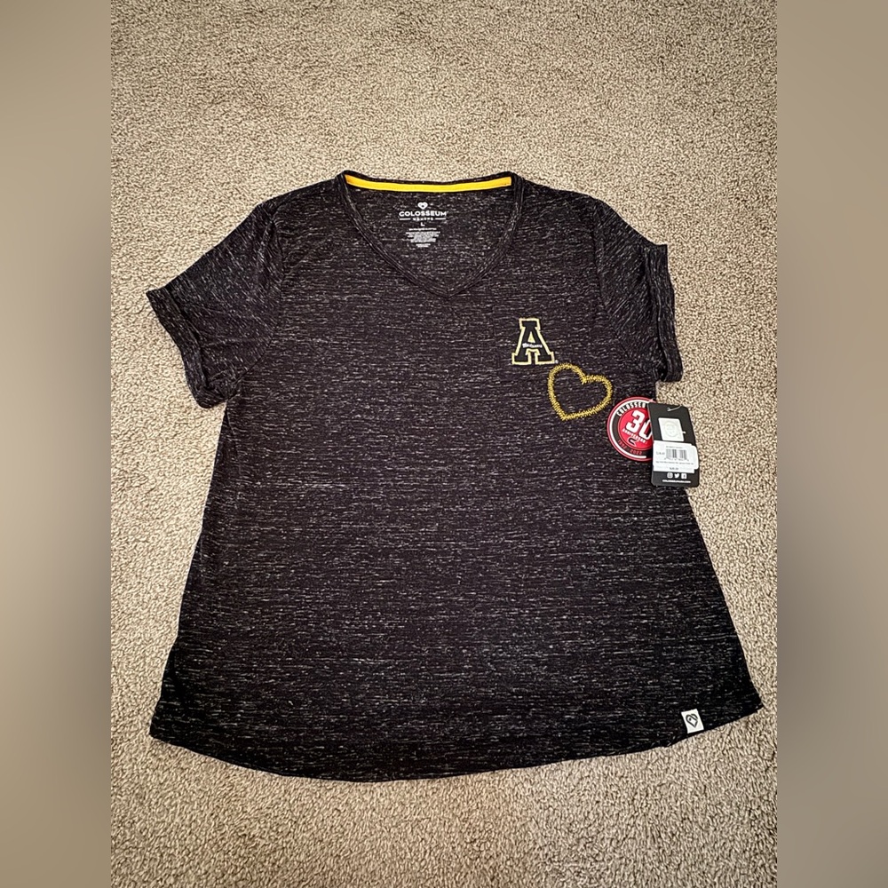 NWT Colosseum Size Large Heather Gray Appalachian State V-Neck T Shirt